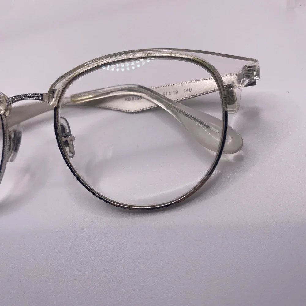 Ray-Ban Eyeglasses Women FRAMES ONLY RB 6396 51-19-140 Clear Silver 463